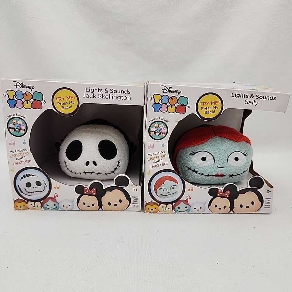 Plush Disney Tsum Tsum Jack & Sally Nightmare Before Christmas Lights & Sound
